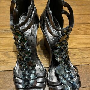 Vince Camuto Metallic Embellished Heels